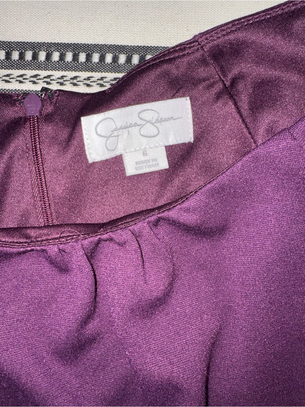 Jessica Simpson Plum Puff Sleeve Midi Dress, Size 6 - Picture 13 of 15
